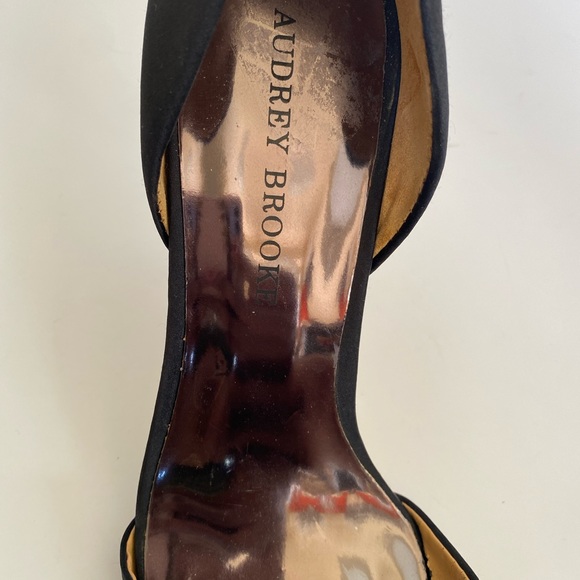 Audrey Brooke size 7.5 black peep toe/ studded heel. - Picture 2 of 6